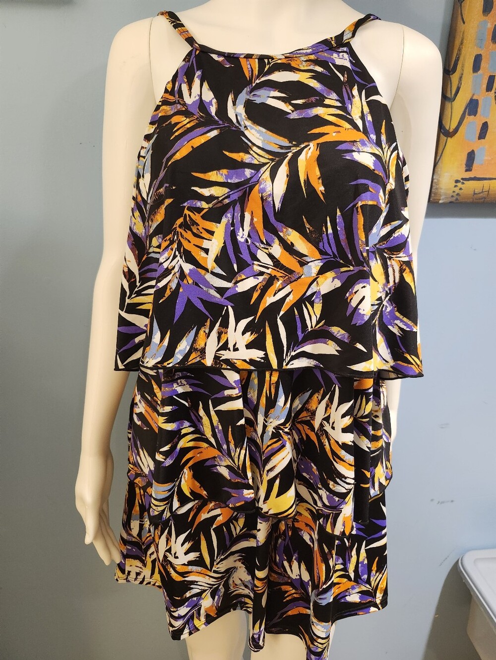 fit 4u Black Tropical Print Women's Swimsuit